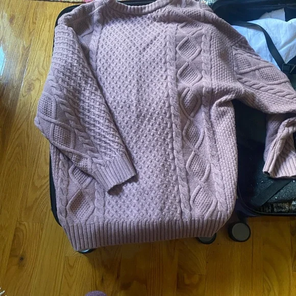 Aritzia Sunday Best Cable Knit Peggy Sweater in Muave - Picture 5 of 7